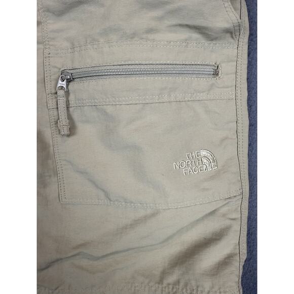 The North Face Shorts Womens L Tan Nylon Cargo Sip Pockets Hiking Outdoor Summer - Picture 2 of 7